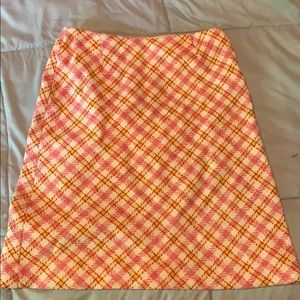 Pink plaid skirt